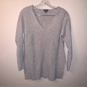 Splendid 100% Cashmere Grey V-neck Sweater XS